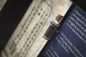 A small vial of tea leaves